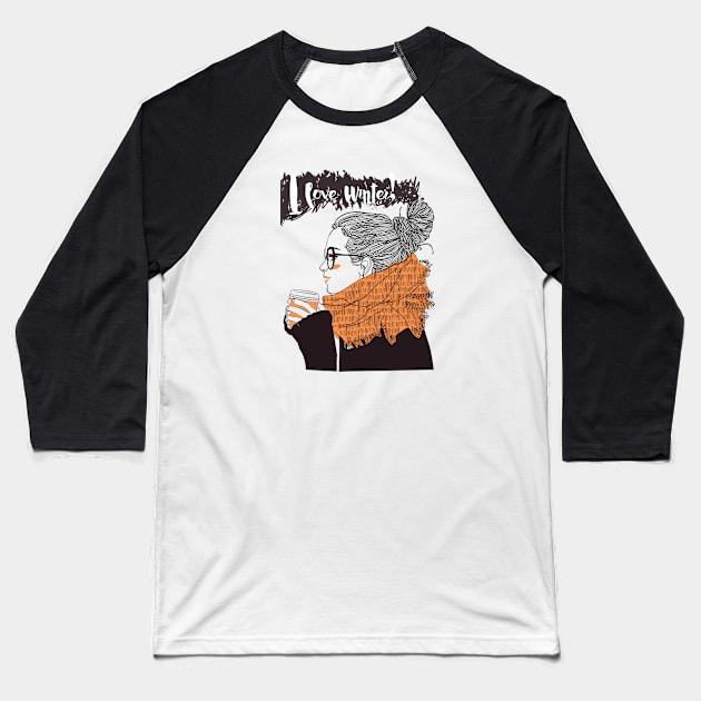 Winter Love Baseball T-Shirt by EveFarb